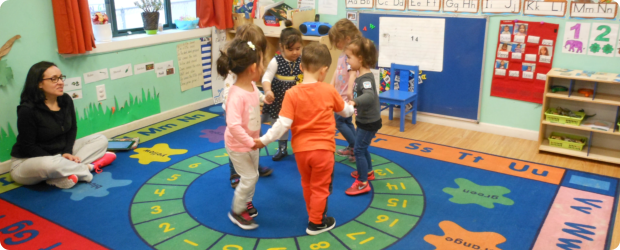children playing forming circle